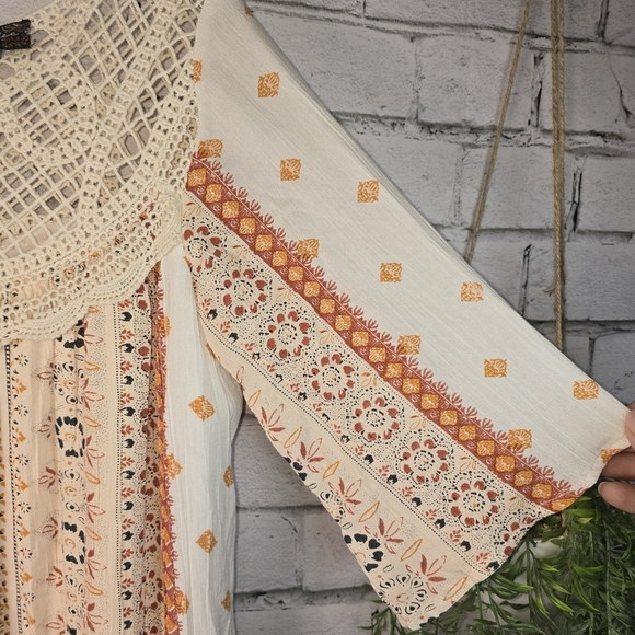 J. GLEE BOHO CROCHETED MULTICOLORED DRESS TUNIC WOMENS  SIZE SMALL - Picture 4 of 6